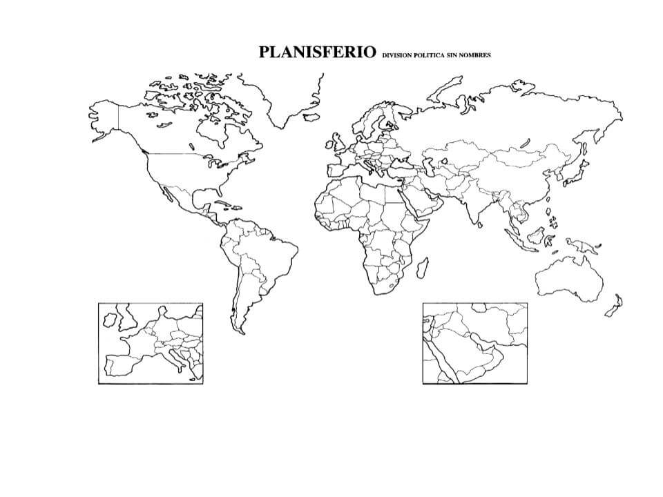 Dibujos De Planisferio Division Politica Nombres Para Colorear Vsun