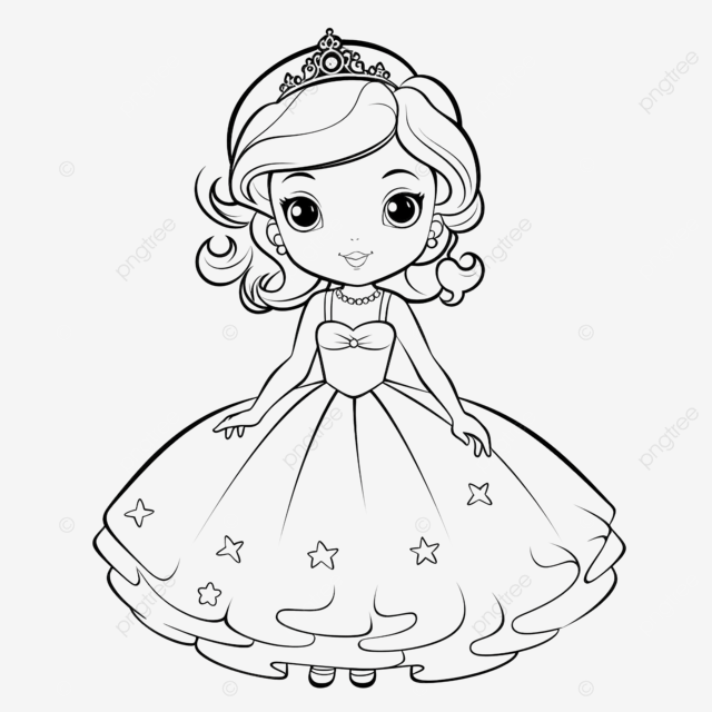 Dibujos De Linea Princesas Para Colorear Vsun 9069