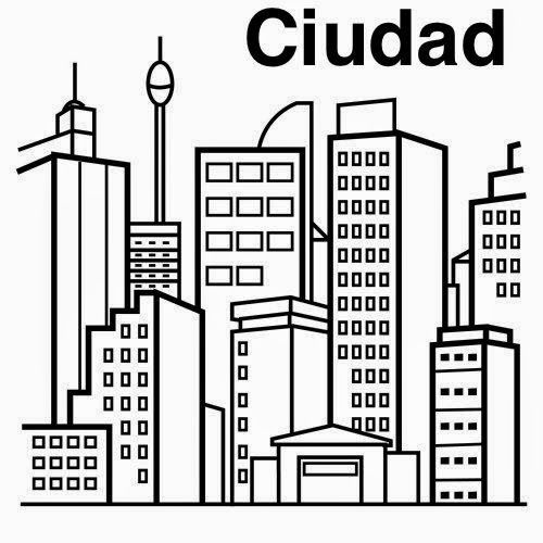 Dibujos de pueblos ciudades para colorear