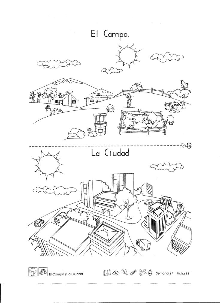 Dibujos de pueblos ciudades para colorear