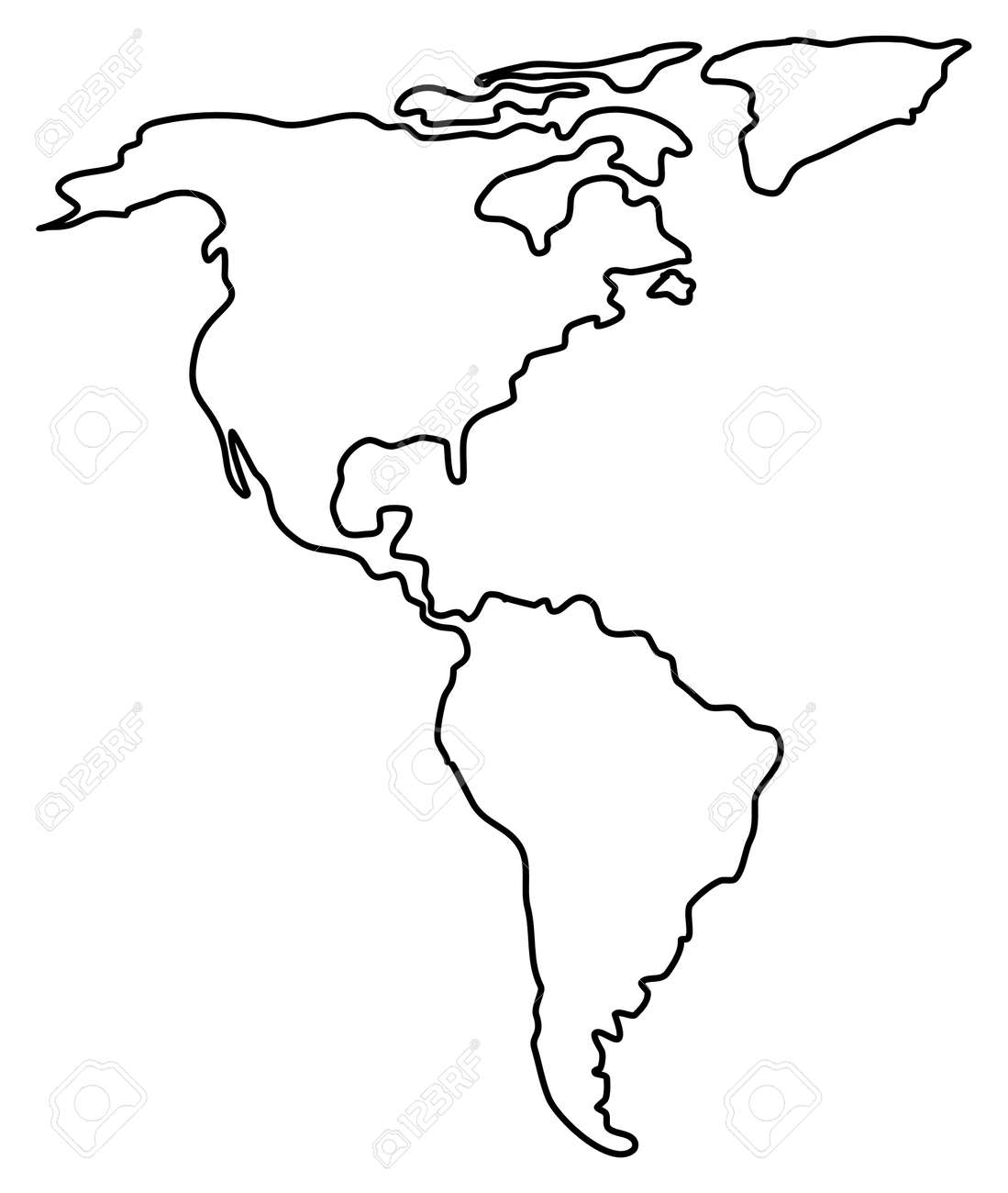 Dibujos De Mapa Continente Americano Para Colorear Vsun 9189