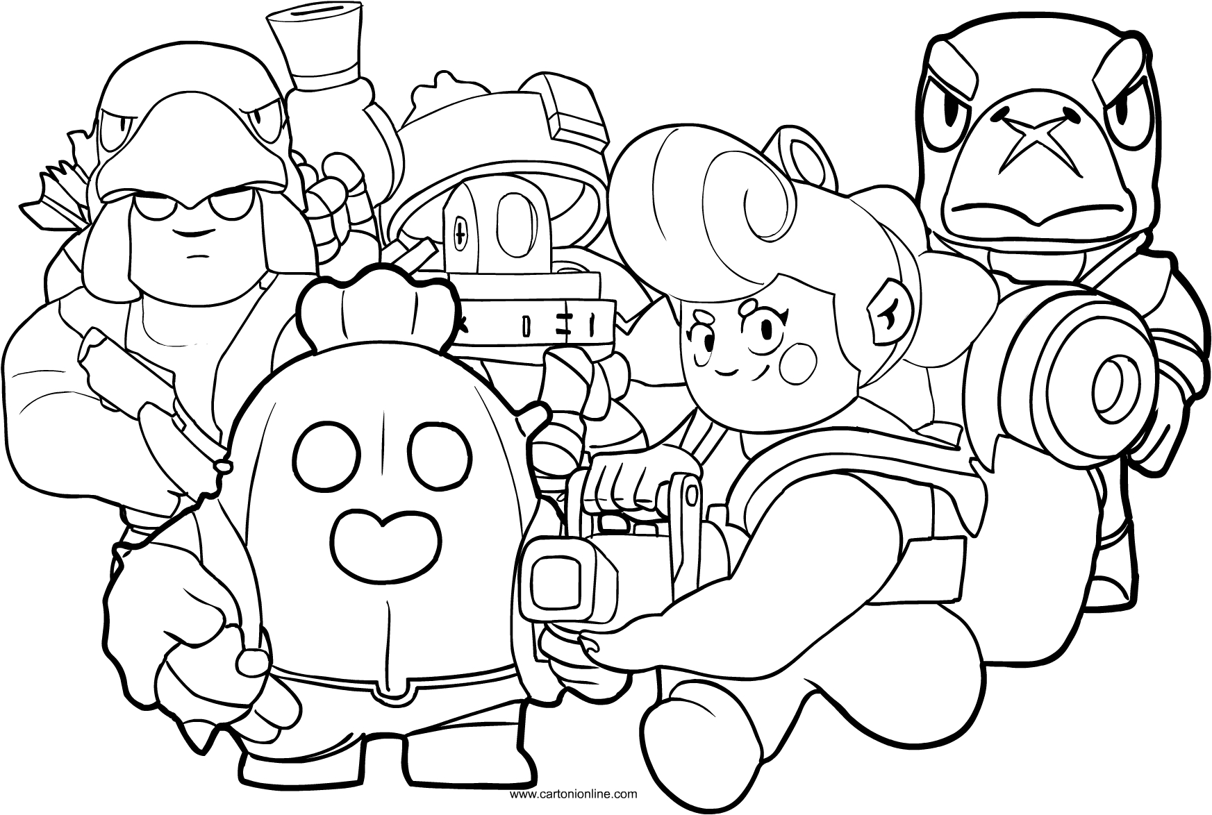 Dibujos de brawl stars todos personajes para colorear | vsun