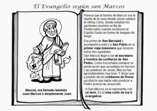 Dibujos de san marcos evangelista para colorear