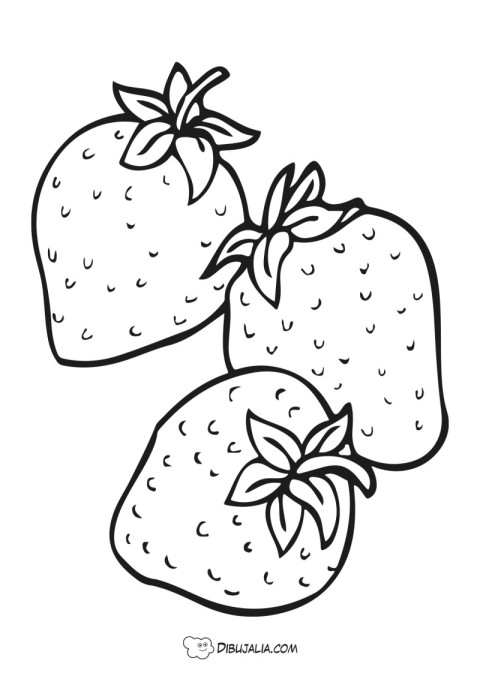 Dibujos De Fresas Para Colorear Vsun