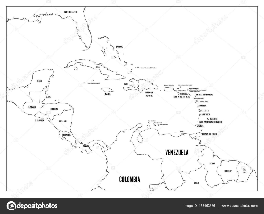 Dibujos De Mapa America Central Caribe Para Colorear Vsun 7710