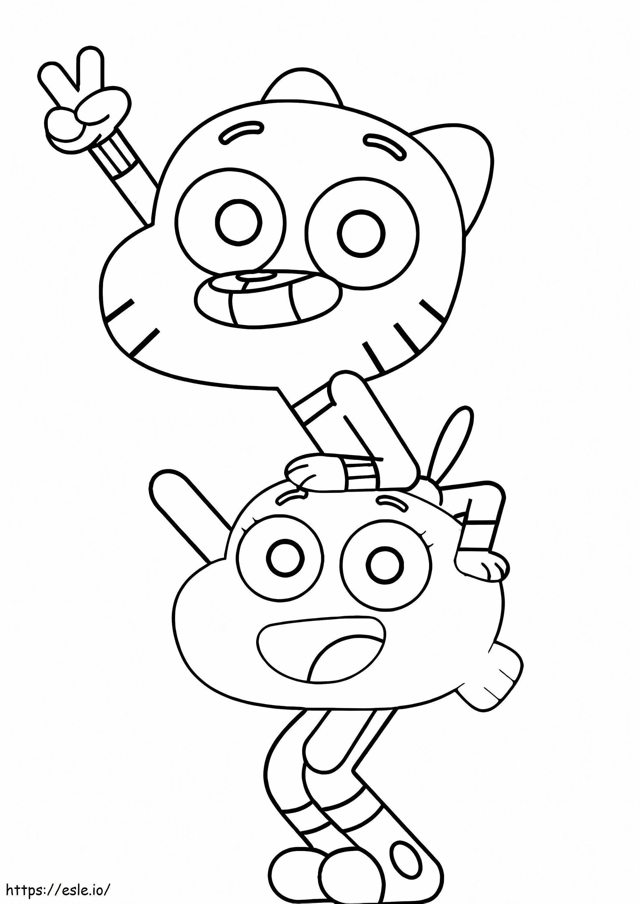 Dibujos de gumball darwin para colorear | vsun