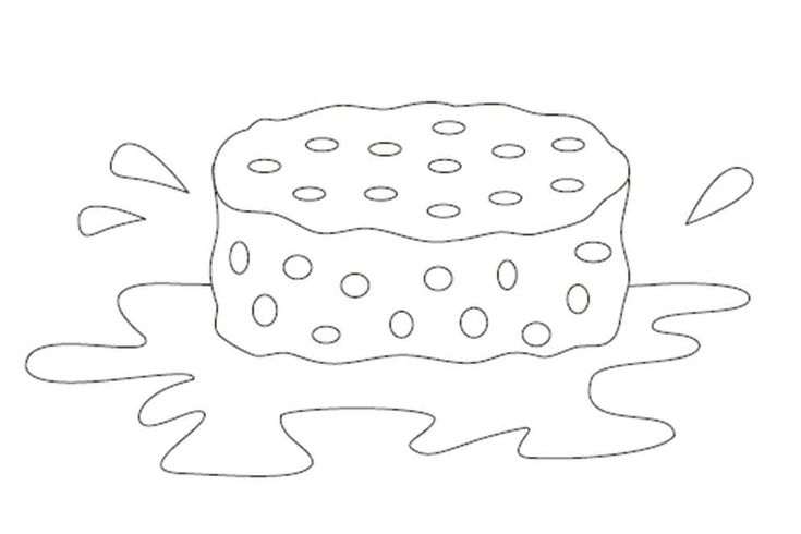 Dibujos de esponja baño para colorear