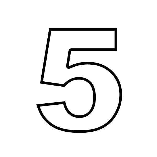Dibujos de numero 5 para colorear
