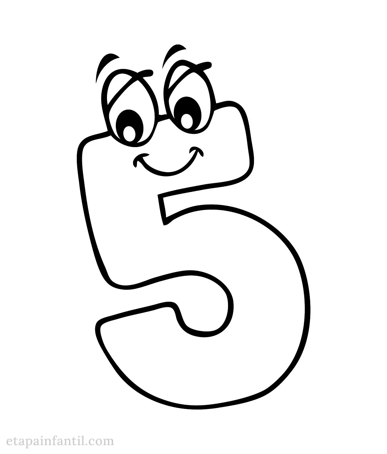 Dibujos de numero 5 para colorear