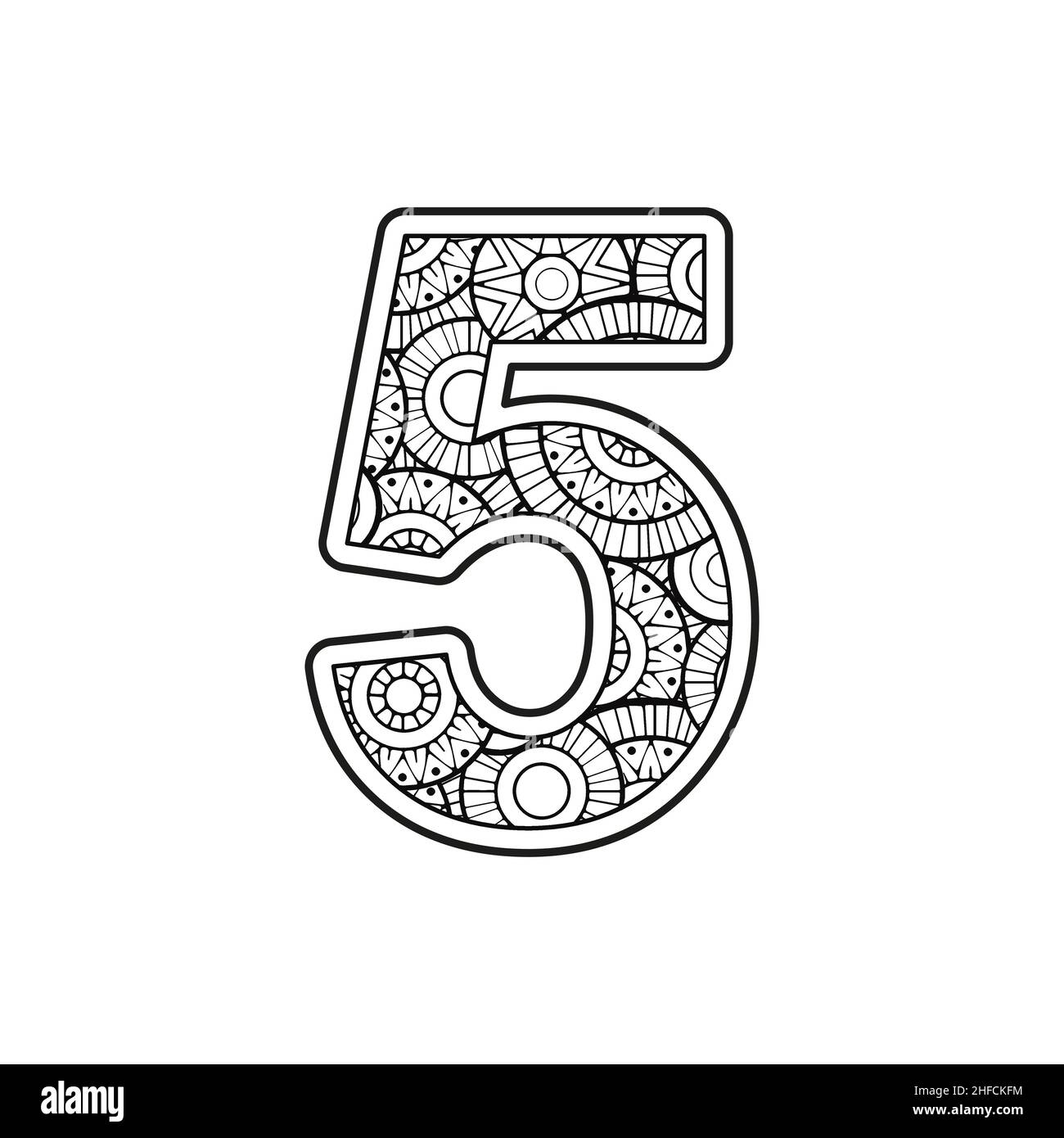 Dibujos de numero 5 para colorear