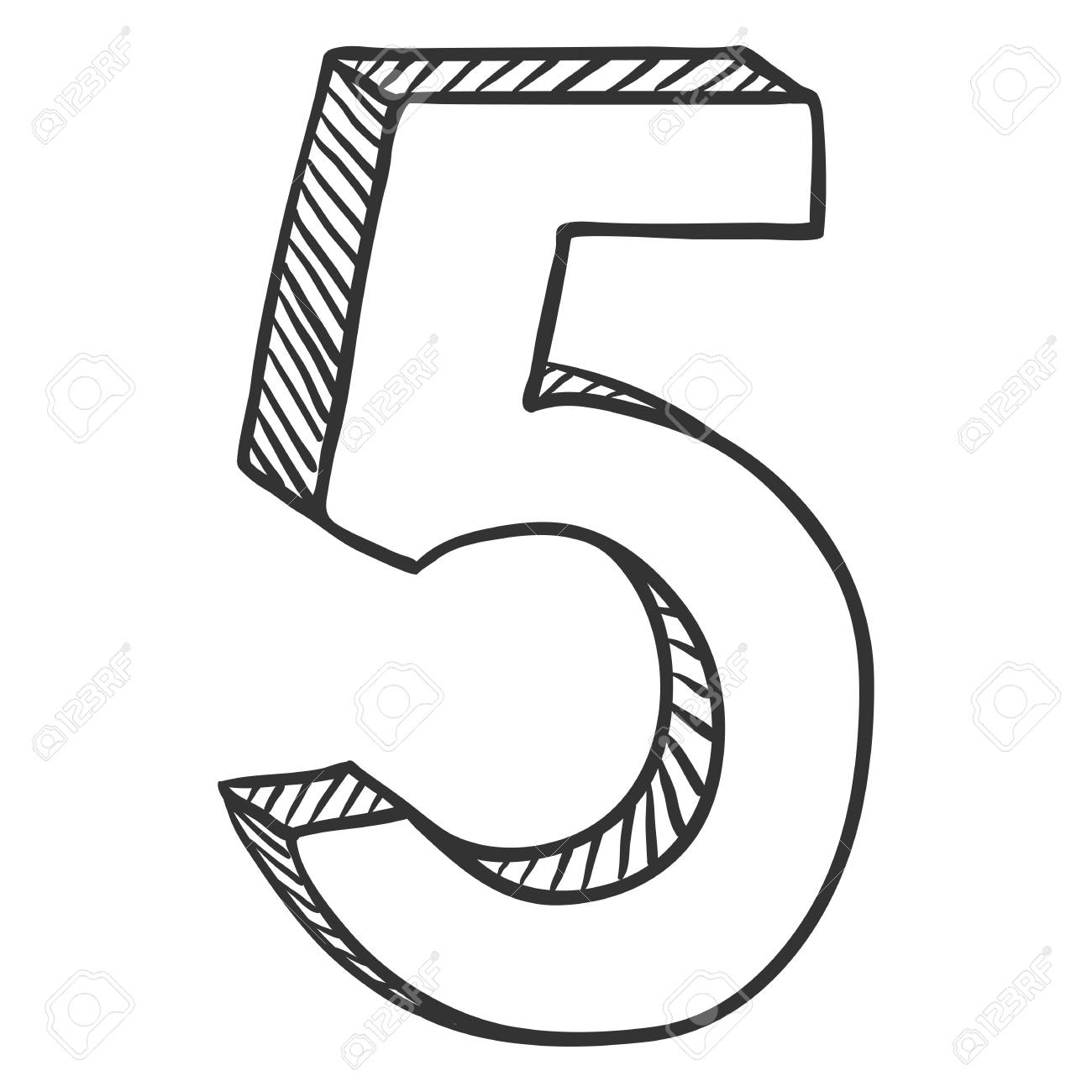 Dibujos de numero 5 para colorear