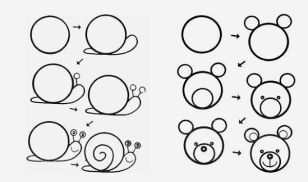 Dibujos de sencillos animales para colorear