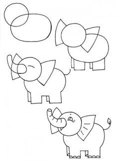 Dibujos de sencillos animales para colorear