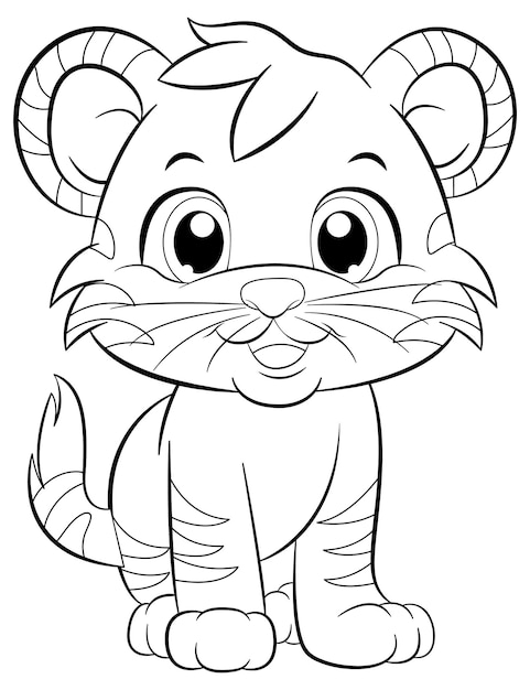 Dibujos de tigres bebes para colorear