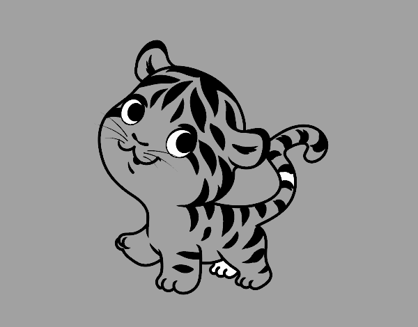 Dibujos de tigres bebes para colorear