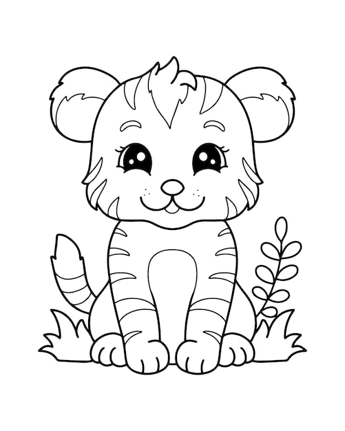 Dibujos de tigres bebes para colorear