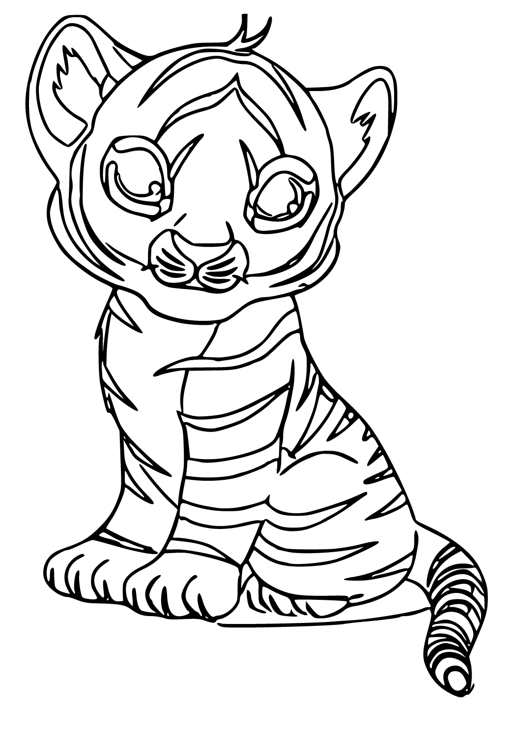 Dibujos de tigres bebes para colorear