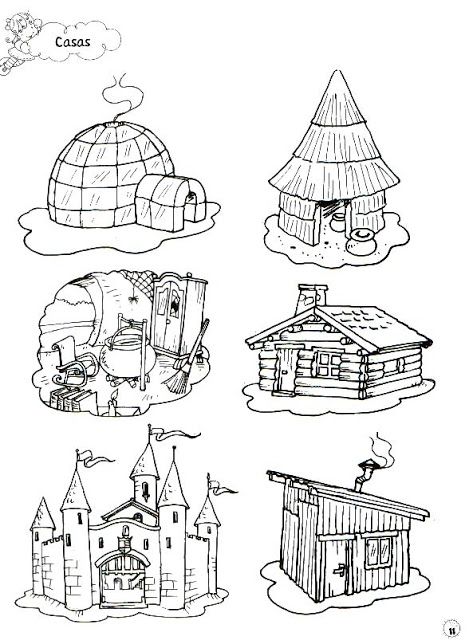 Dibujos de tipos casas para colorear
